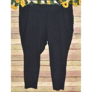 Catherines 4X 30W 32W Black Crop Leggings Comfort Waist Athletic Casual Pull On